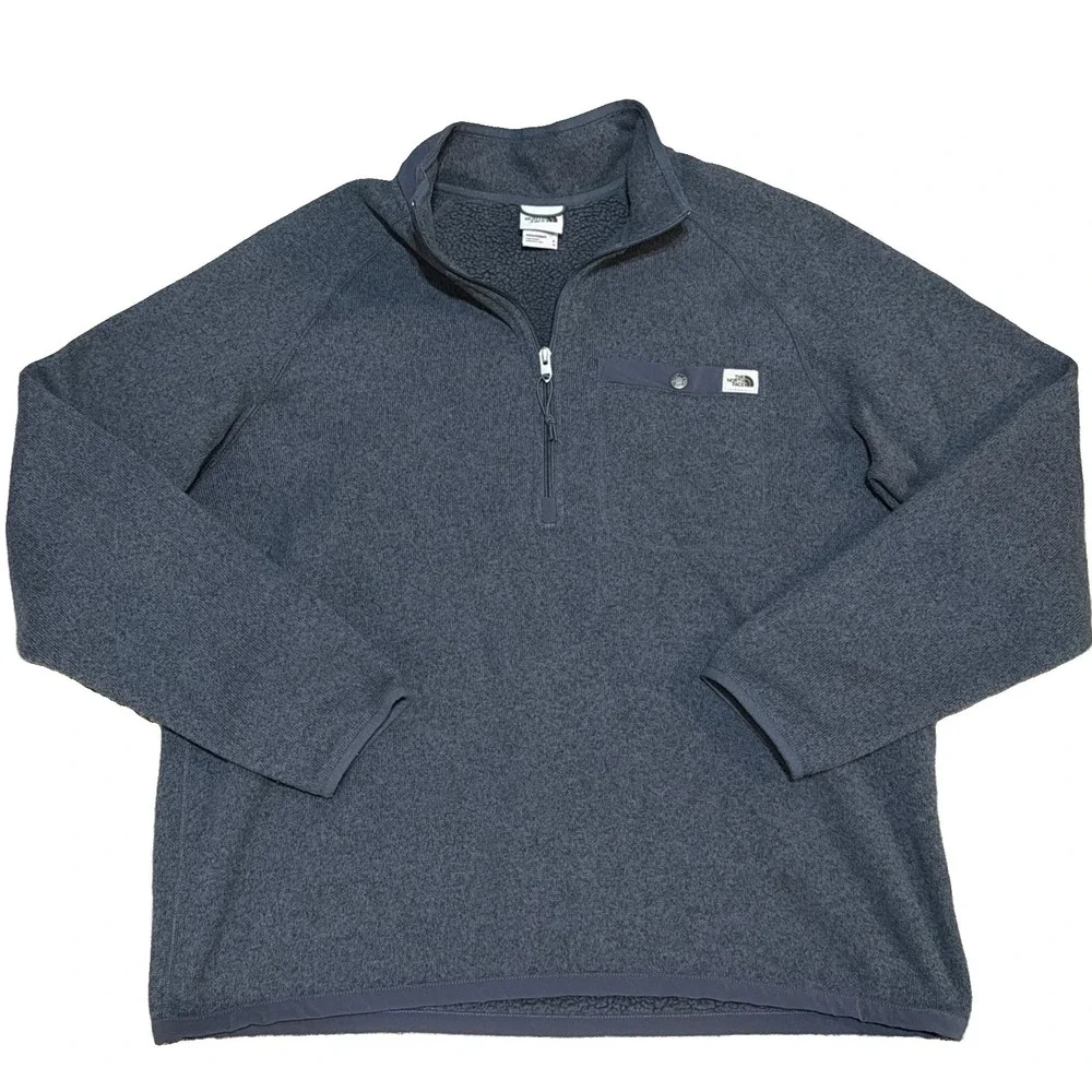 The North Face Men's XL Gray Gordon Lyons 1/4 Zip Long Sleeve Fleece Pullover